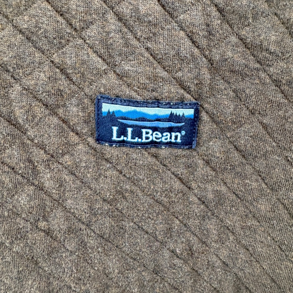 L.L.Bean Quilted Sweatshirt Crewneck Brown Men’s XXL Reg Traditional Fit - Picture 5 of 12